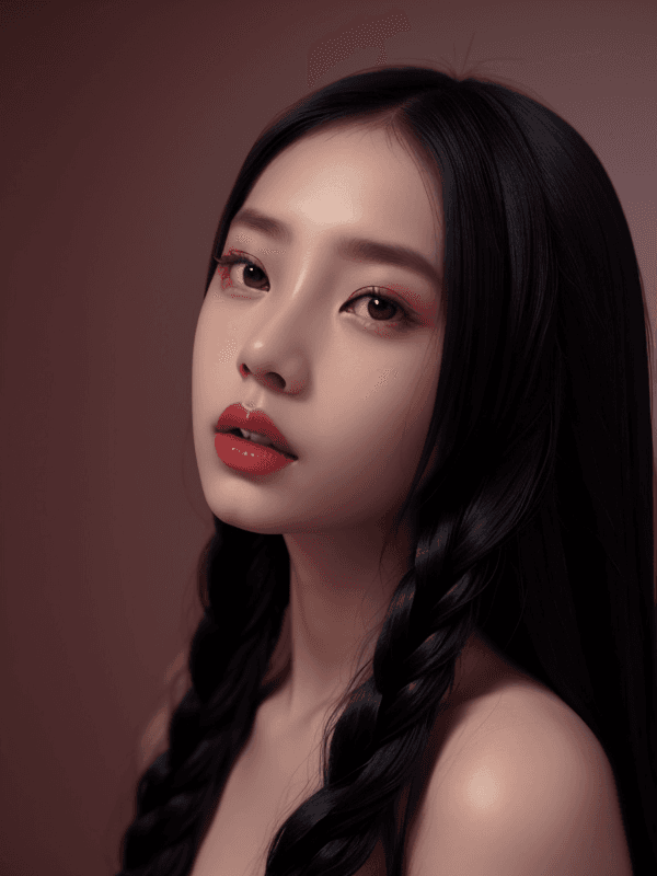 AI generated: breathtaking an asian girl,twin braids,from_below,portrait,award-winning,professional,highly detaile...
