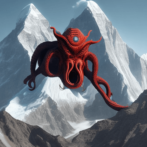 AI generated: the monster cthulhu on the everest
