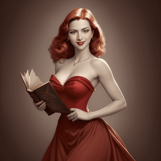 AI generated: A picture of a confident, strong-willed woman holding a book, Disney princess reference, confident s...