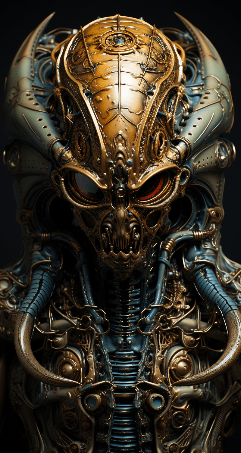AI generated: alien, full body, terrifying, fierce and threatening, highly detailed and realistic --ar 68:128 --st...