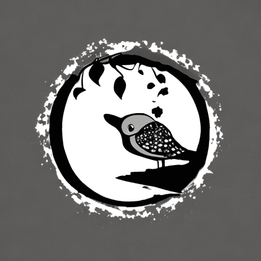 AI generated: logo noir et blanc la lune et un hibou