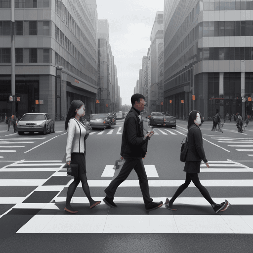 AI generated: smart crosswalk system, people, safety, sensor, ai
