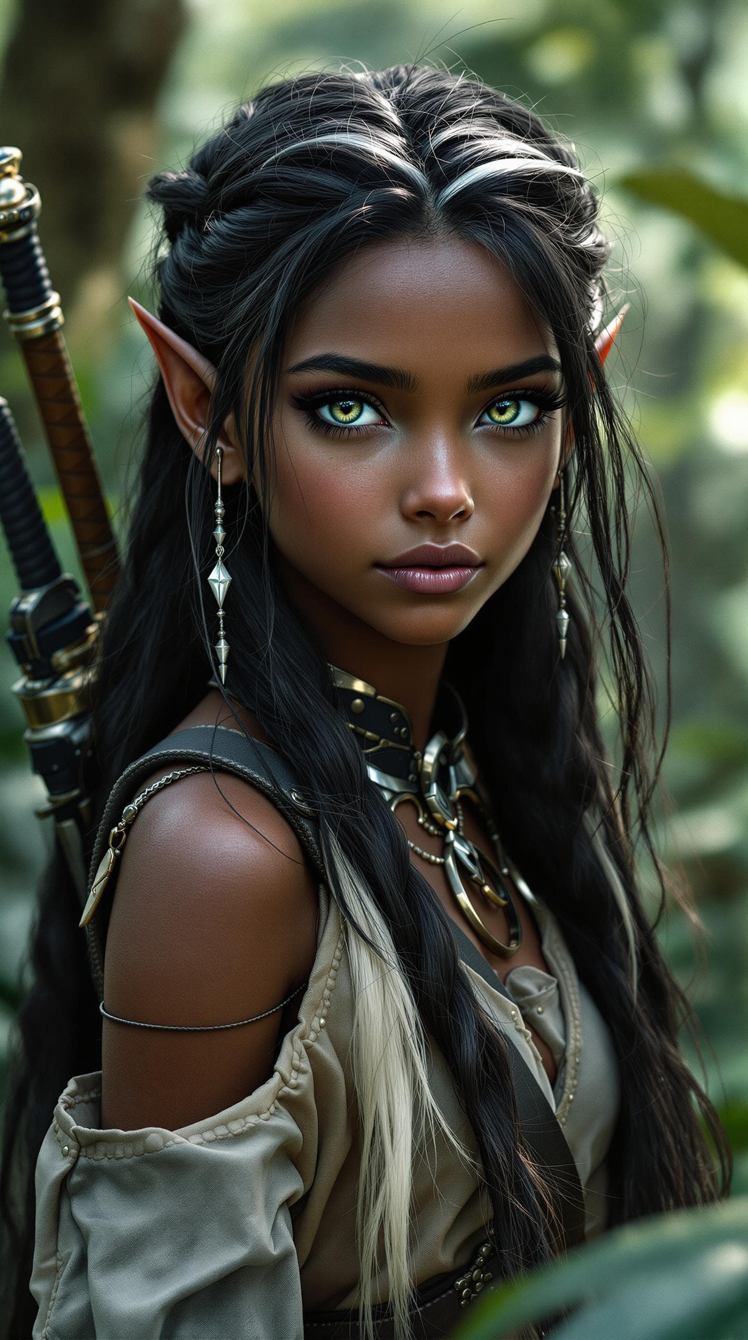 AI generated: a professional photo of a exceptionally of the most beautiful forest elf girl in the world, (age 11)...
