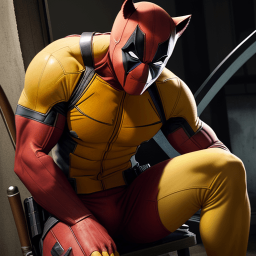 AI generated: Wolverine in his yellow suit character fith deadpool
