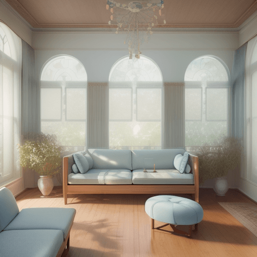 AI generated: High resolution photography interior design, dreamy sunken living room conversation pit, wooden floo...