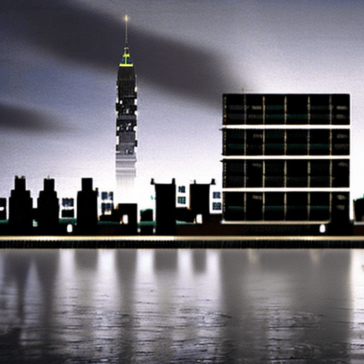 AI generated: Symbolic representation of sorrow, cityscape featured, beautiful, night scene