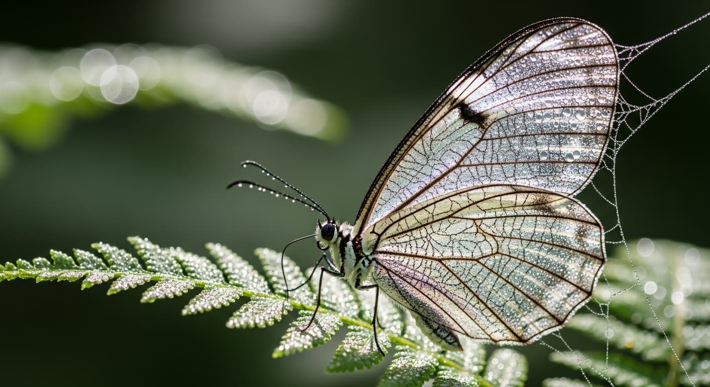 AI generated: Spider Silk Wing, A special type of butterfly.