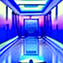 AI generated: 3d render of a vaporwave room,lots of detailed reflections,ray traced reflections,colorful lights