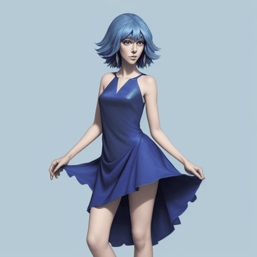 AI generated: A photo of Lapis from “Steven Universe” with dress