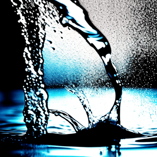 AI generated: thrown water.  silhouette. 