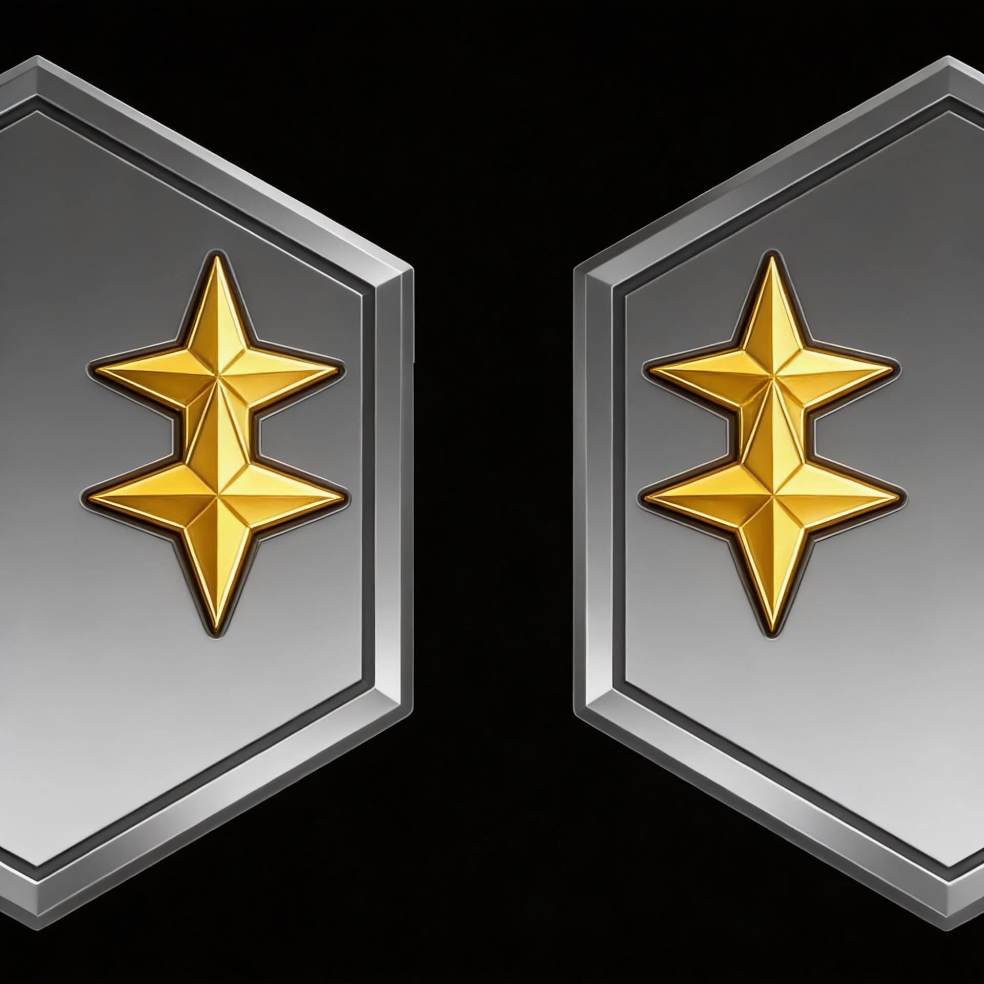 AI generated: Create a Sci-Fi uniform Rank patch. Use the Reference image 1 and create a two patches side by side....