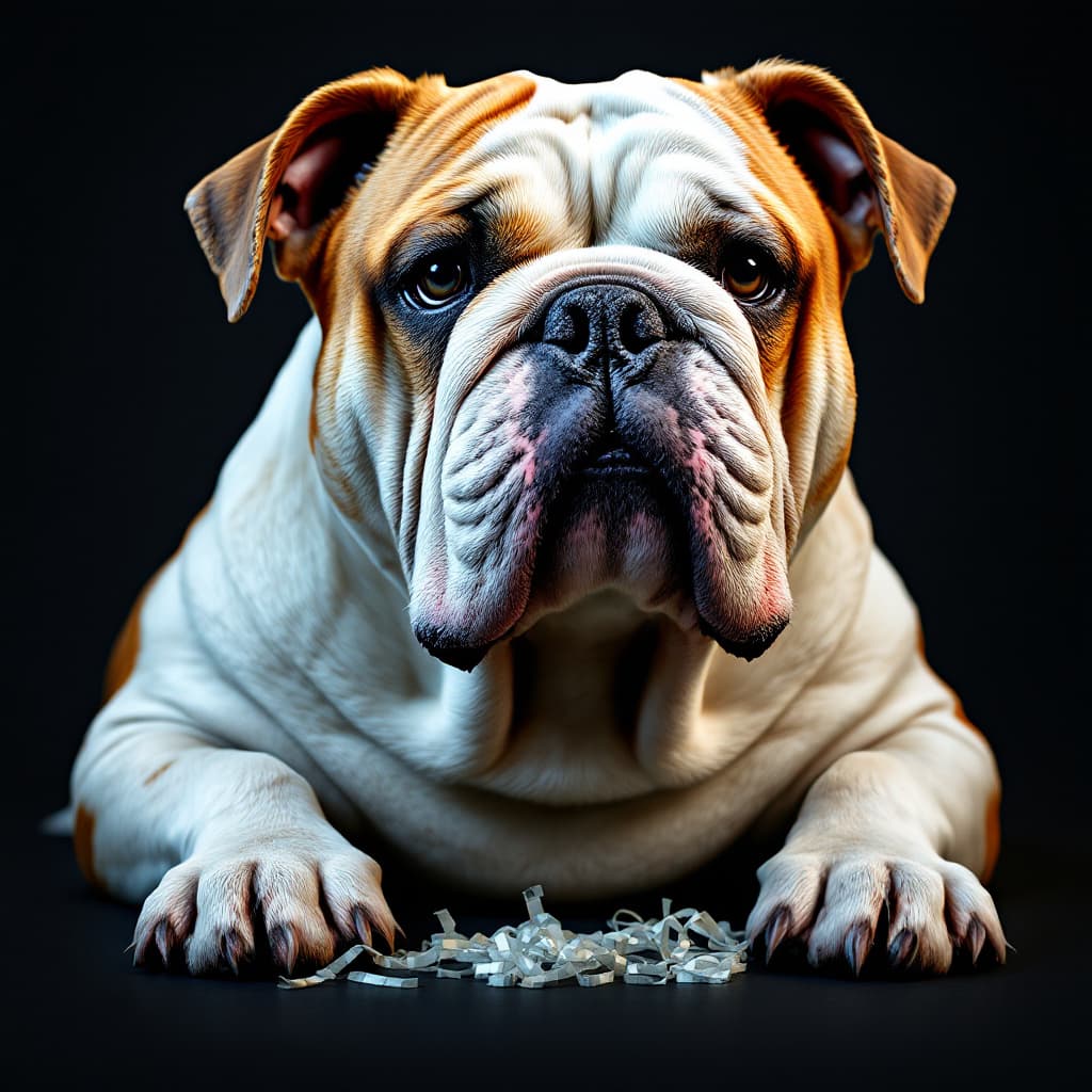 AI generated: bas relief english bulldog
