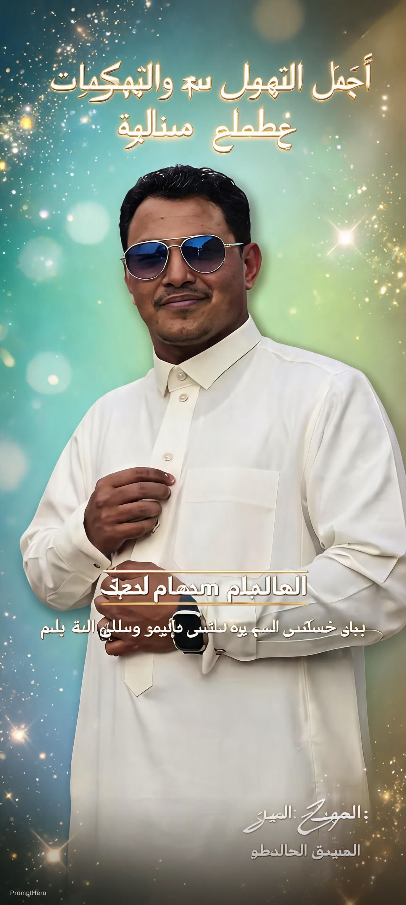 AI generated: Create a high-end artistic congratulatory poster using the uploaded image of the man.
STRICT RULE: M...