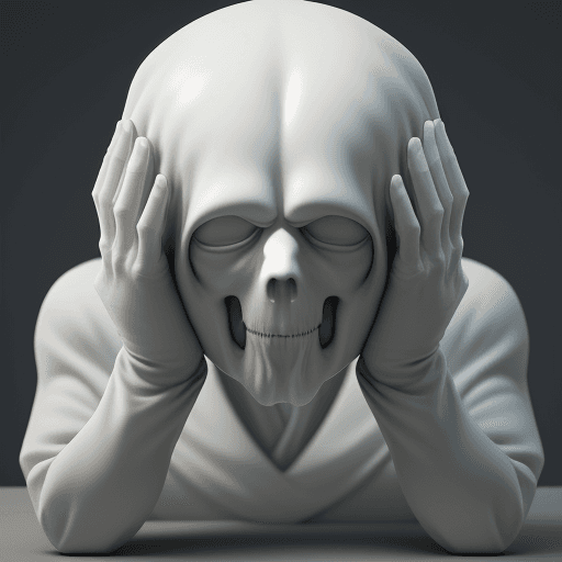 AI generated: Ghost without head, Holding his head in his hand,
 8K, 
masterpiece, octane render, ray-tracing