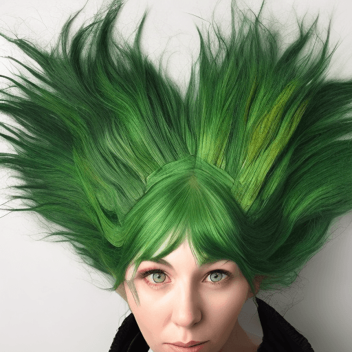 AI generated: woman with green hair made of leaves