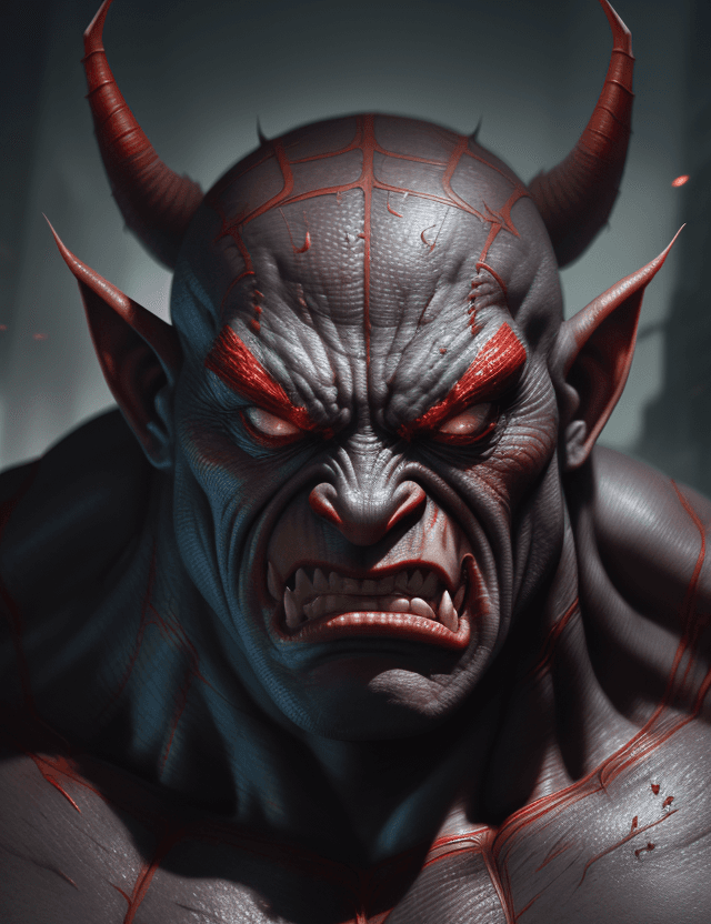 AI generated: body portrait, very angry spiderman orc, intimidating, menacing, powerful, low angle, horror, octane...