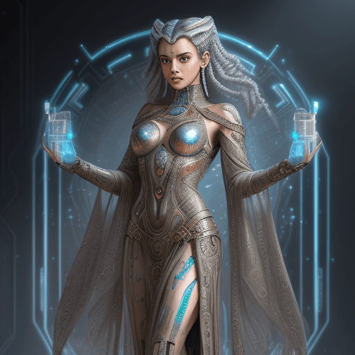 AI generated: sci-fi, A majestic presence, resembling an ancient artifact crafted from gleaming metallic alloys, a...
