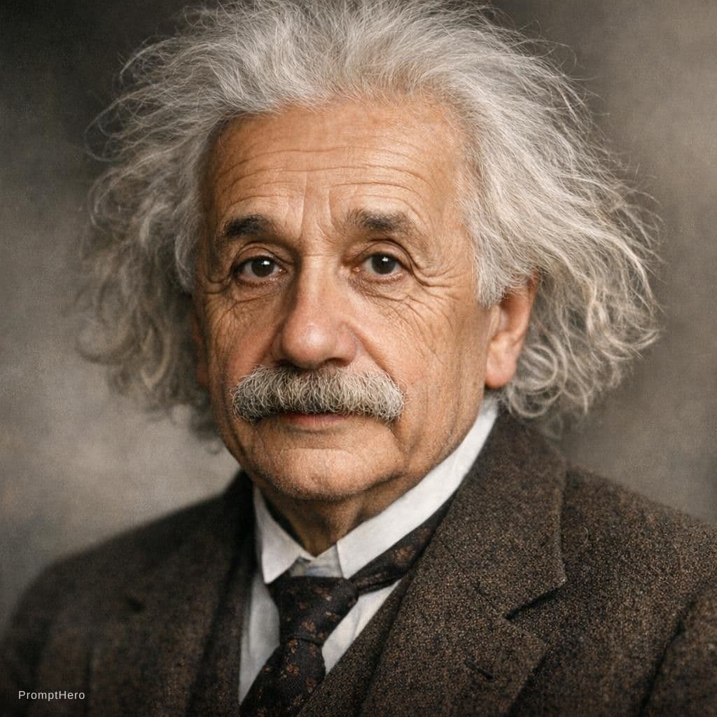 AI generated: [Image Type: Ultra-realistic photograph / Highly detailed digital painting] of Albert Einstein.

F...