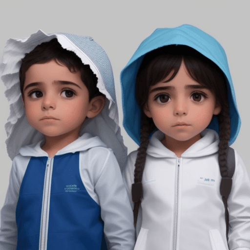 AI generated: Niños del nivel primario que usan impermeables 