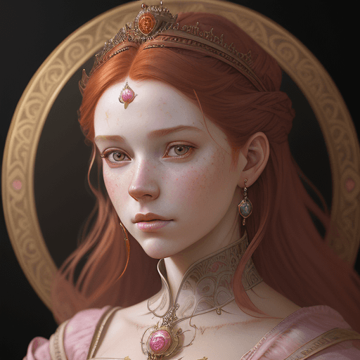 AI generated: 15 years old face girl celebrate portrait painting of a redhead feminine royal woman, ultra realisti...
