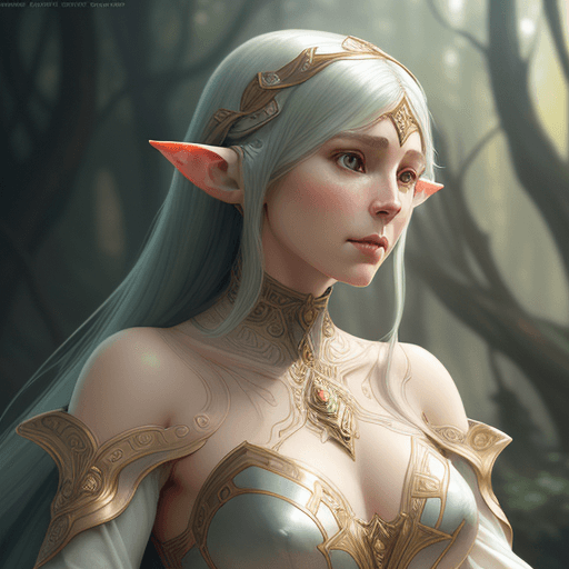 AI generated: female elf, intricate, elegant, highly detailed, digital painting, artstation, concept art, smooth, ...