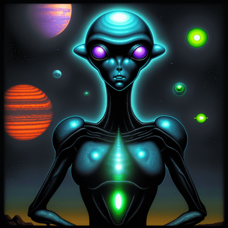 AI generated: Light, lovely, alien in the Ed Emshwiller style