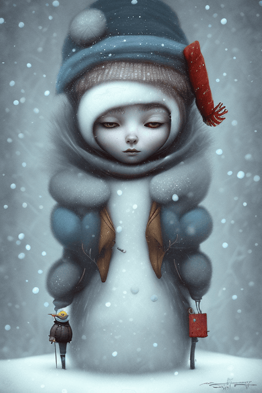 AI generated: The personification of wintertime in the style of Gabriel Pacheco