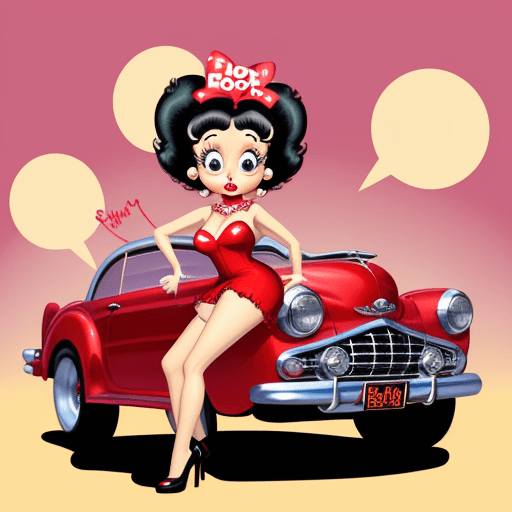 AI generated: Betty Boop dressed as a car hop