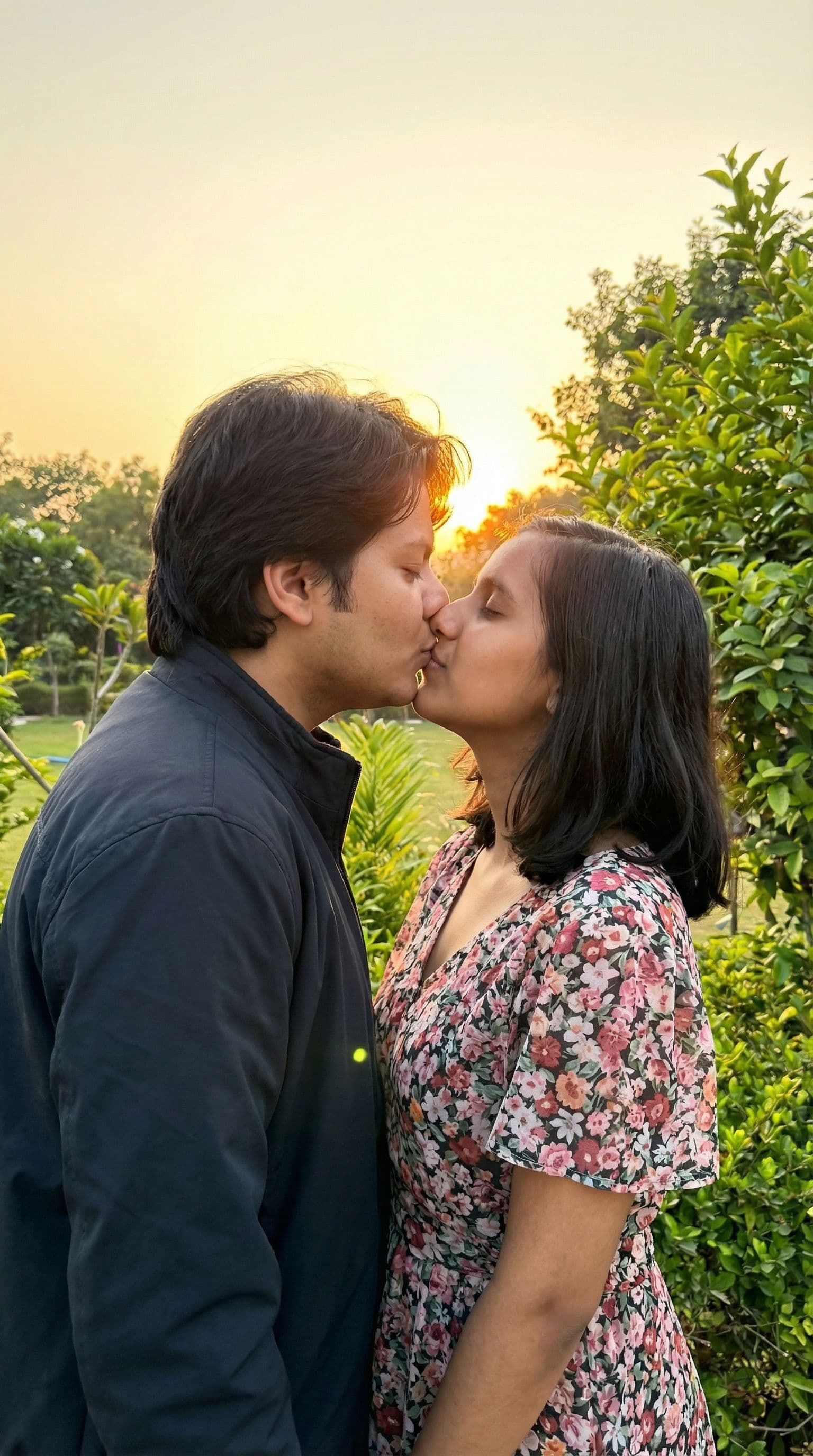 AI generated: Kissing hot of romantic couple. Just change faces 