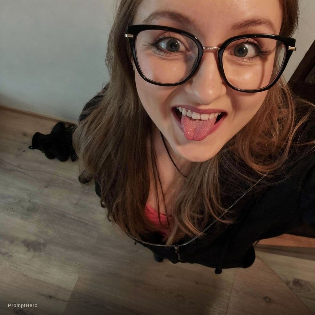 AI generated: Ahegao face, tongue widely out