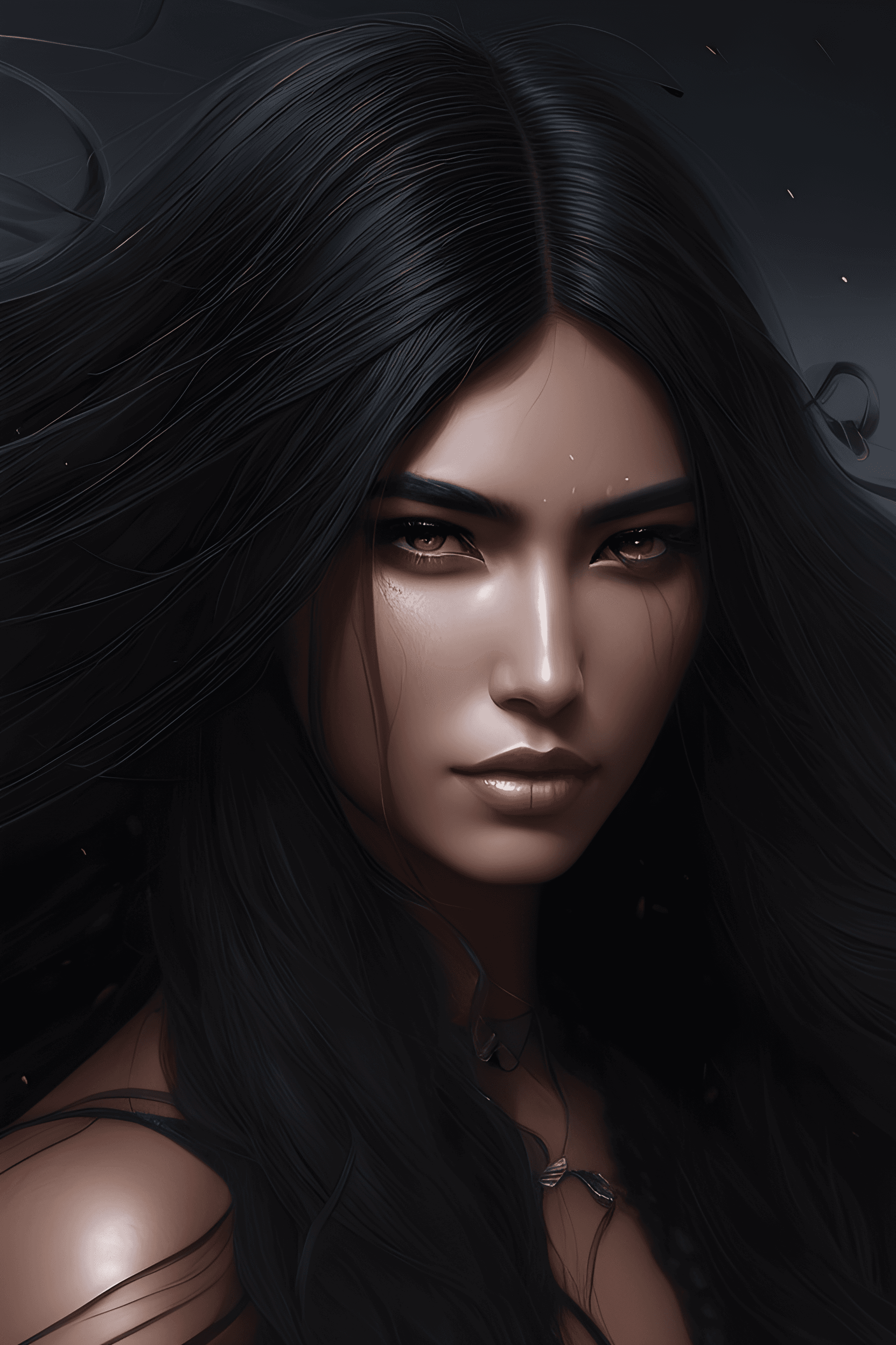 AI generated: The beautiful wind, beautiful face, soft facial features, long hair, splash art, by IrinaKapi, high ...