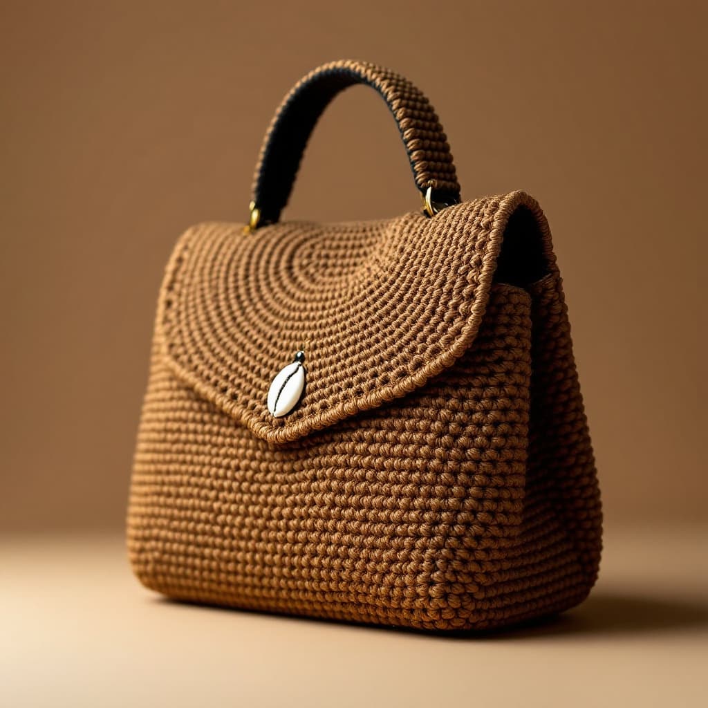 AI generated: "A glamorous yet simple African-inspired crochet handbag, designed with elegance and cultural charm....