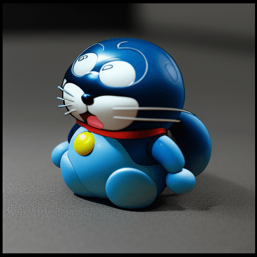 AI generated: Macro shot, Doraemon movie photo, colorful, dark shot, film grain, (((for the viewer))), 64-bit pixe...