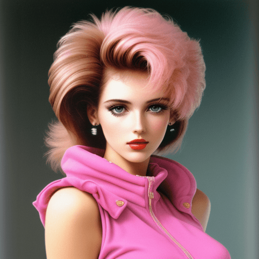 AI generated: high resolution woman bust with the 80s fashion clothes and hairstyles
