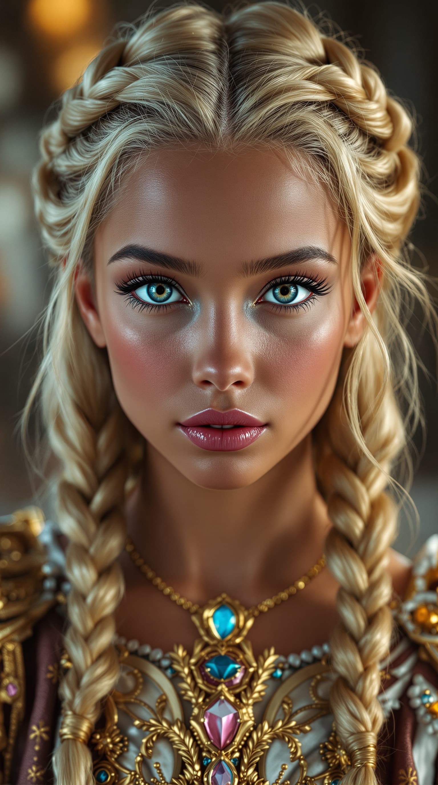 AI generated: A professional photograph of the most beautiful six year old 8 girl in the world, princess, depicted...