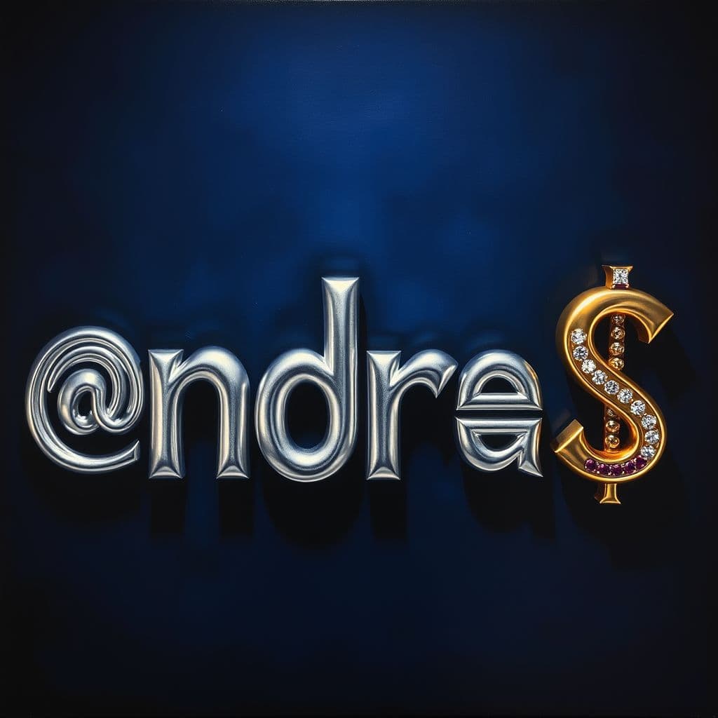 AI generated: A hyperrealistic oil painting depicting a sequence of silver metallic characters forming the acronym...