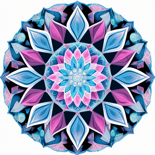 AI generated: detailed drawing colorful ice mandala