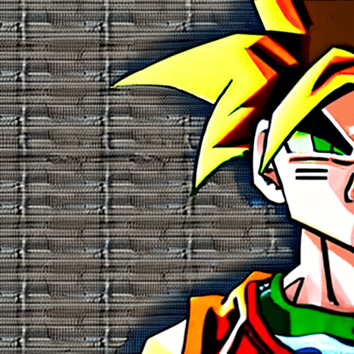 AI generated: Goku, draw anime style by Akira Toriyama, high-detailed, green eyes, punky style, future clothes sty...