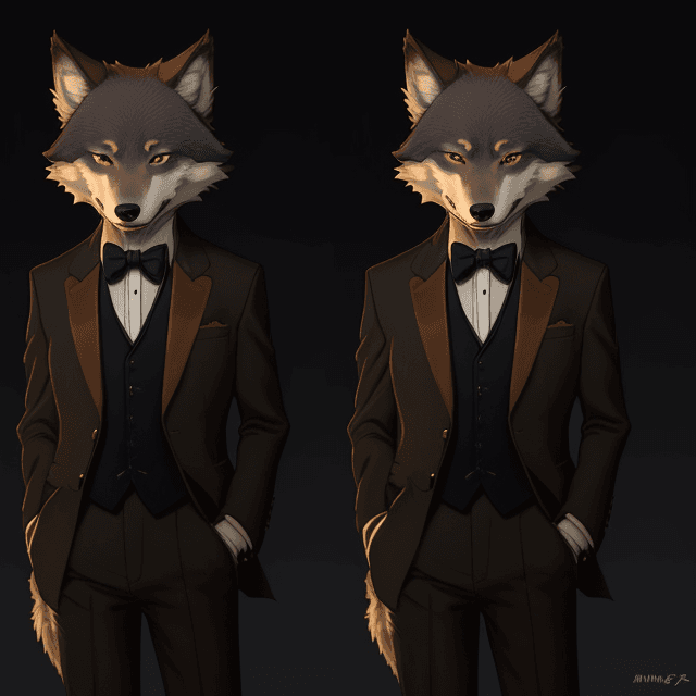 AI generated: high quality art by studio ghibli, moody lighting, anthropomorphic male wolf, teenager, tan fur and ...
