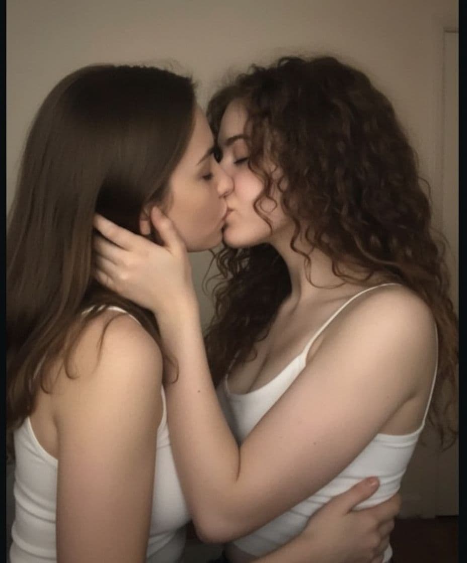 AI generated: 2 girls kissing sensually