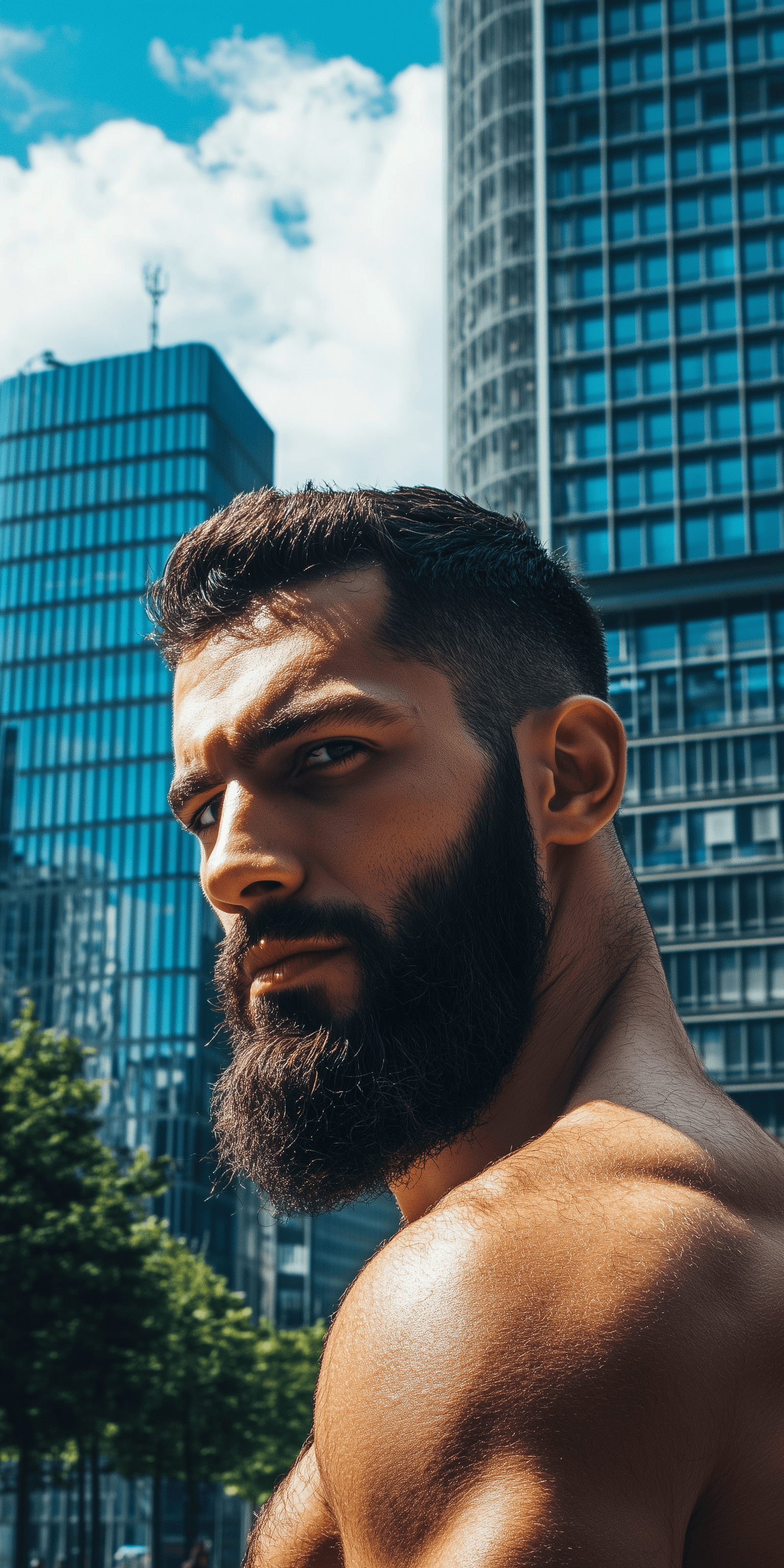 AI generated: Photo of an attractive Middle Eastern man in his early to mid-20s, with a muscular and athletic buil...