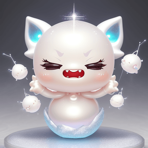 AI generated: a 3D model , Nendoroid style, beautyful, art toy collection charactor ,(((a cute monster cloud , min...