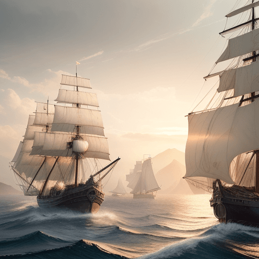 AI generated: Photo of a ultra realistic sailing ship, dramatic light, pale sunrise, cinematic lighting, battered,...