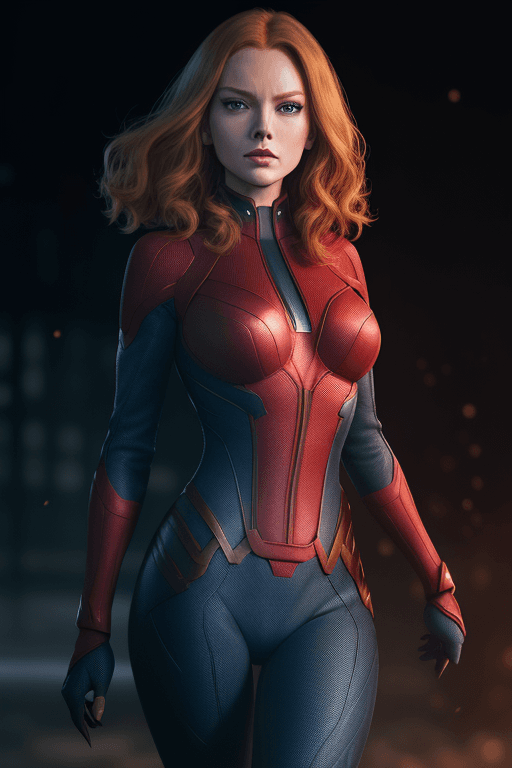AI generated: jean grey, taylorswift, x-men, (((full body visible))), looking at viewer, portrait, photography, de...