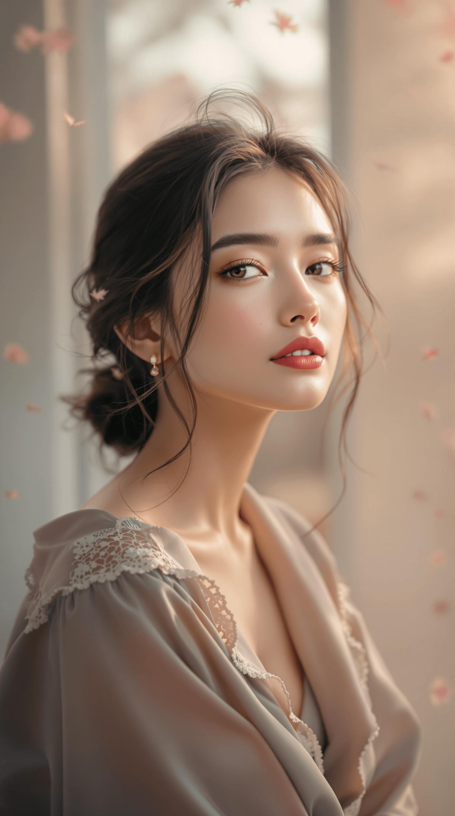 AI generated: A graceful and timeless **portrait of a modern woman**, radiating **natural beauty, elegance, and qu...