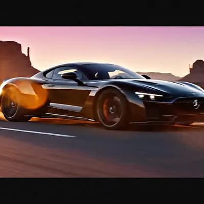 AI generated video: High-end car commercial video. The camera changes every 3 seconds, creating a dynamic cinematic sequ...