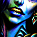 AI generated: Jinx from arcan, highly detailed Face, Perfect Ultra Detailed Eyes, Seductive look, Luminous Lustrou...