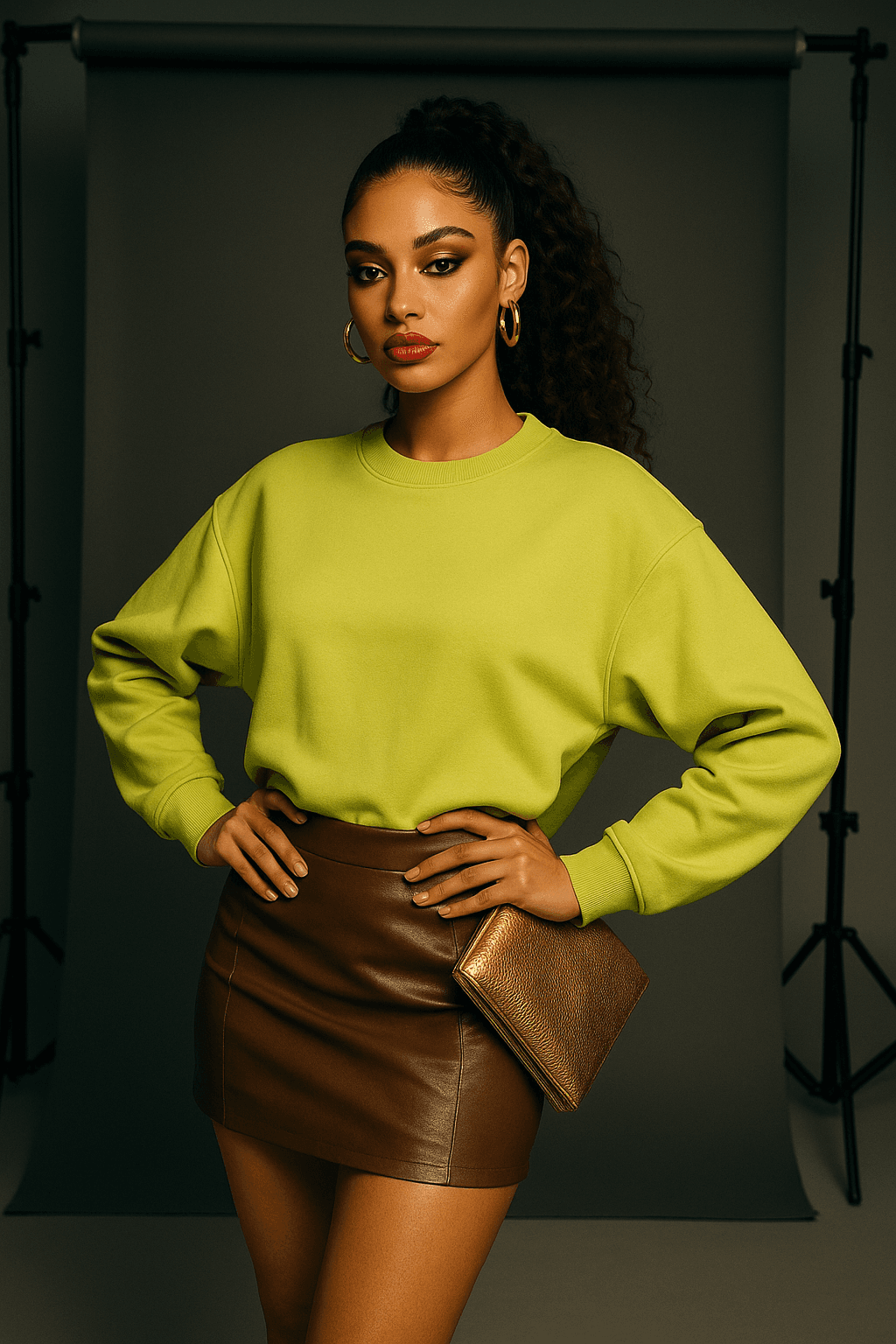 AI generated: "subject": "female model",
  "age": "22",
  "ethnicity": "mixed race",
  "eye_color": "hazel",
 ...