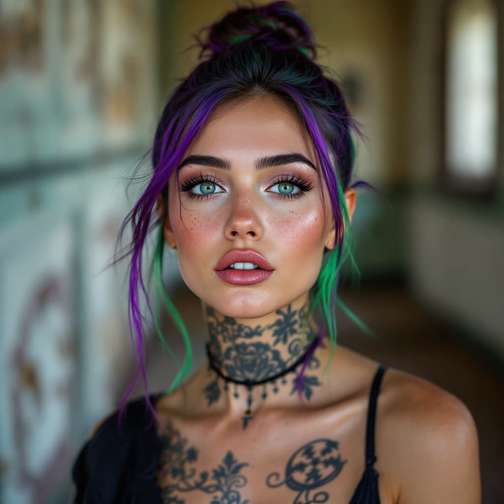 AI generated: Photo of a ultra realistic headshot (full face and hair visible) of a models face,Her face has a wid...