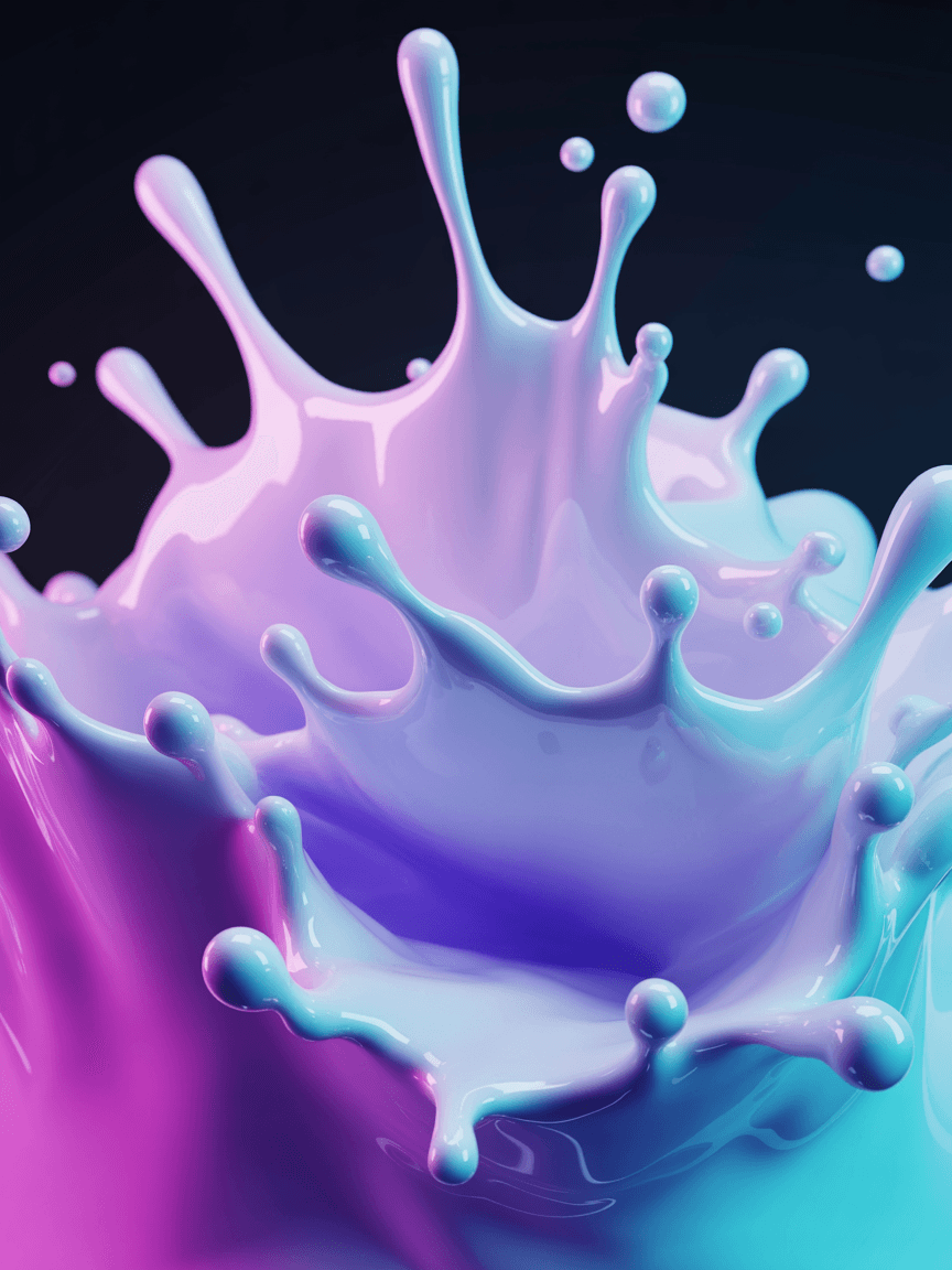 AI generated: holographic liquid abstract hq background art, neon, pattern, powder, studio lights, fluid, black ba...